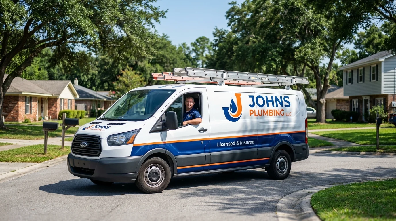 Johns Plumbing LLC service van in Monessen, PA