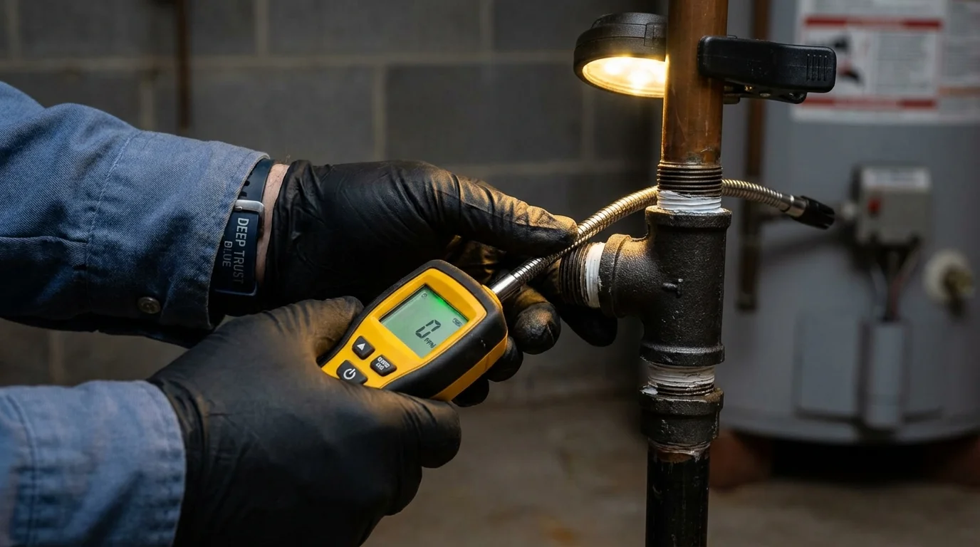Gas leak detection with electronic sniffer by Johns Plumbing LLC in Monessen
