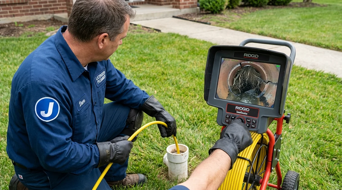 Sewer camera inspection being performed by Johns Plumbing LLC in Monessen